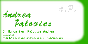 andrea palovics business card